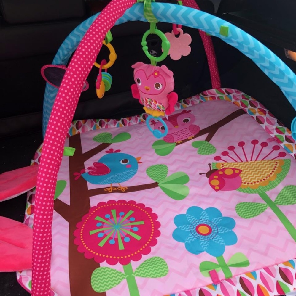 Pink owl play mat